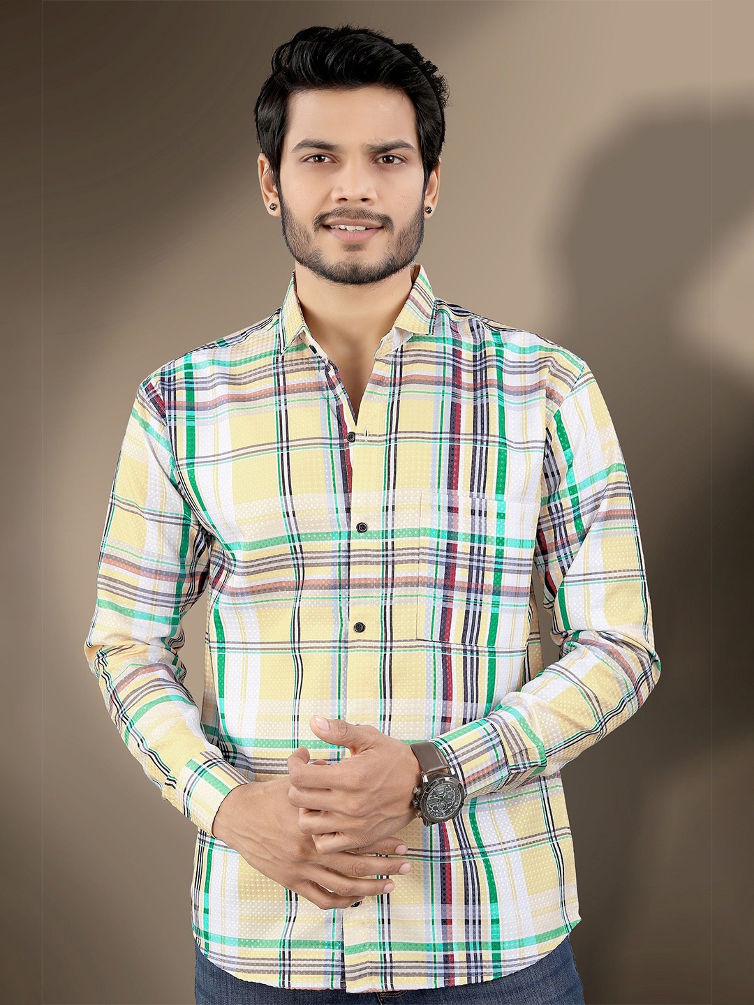 

MARMIC FAB Men Classic Opaque Checked Casual Shirt, Multi