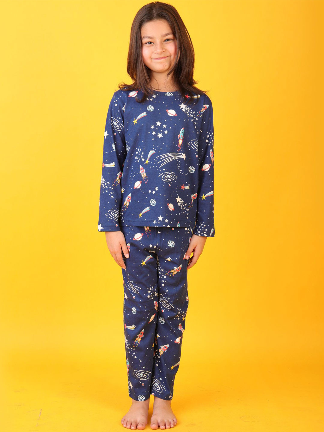 

Anthrilo Girls Printed Night suit, Blue