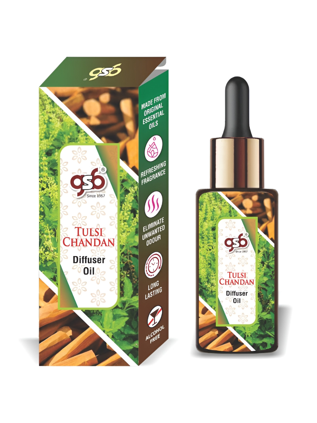 

GSB Transparent Tulsi Chandan Diffuser Oil - 15 ml
