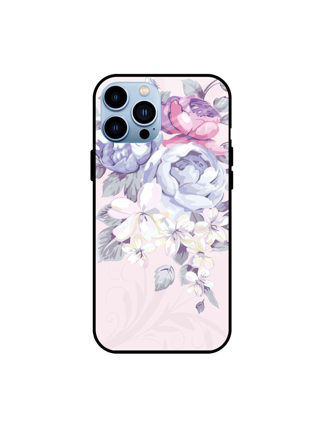

QRIOH Floral Printed iPhone 13 Pro Back Case Mobile Accessories, Purple
