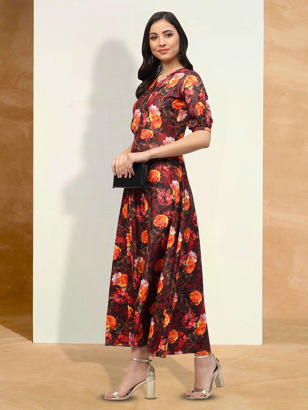 

Moda Rapido Floral Print Applique Fit & Flare Dress, Multi