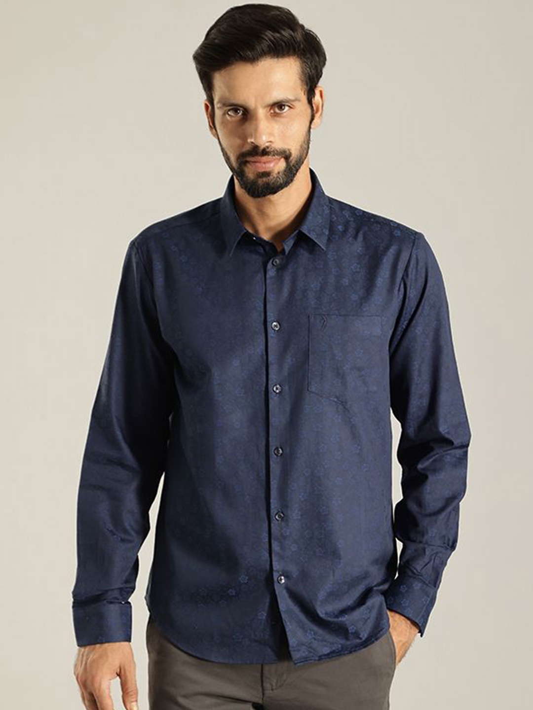 

Indian Terrain Men Slim Fit Opaque Casual Shirt, Blue