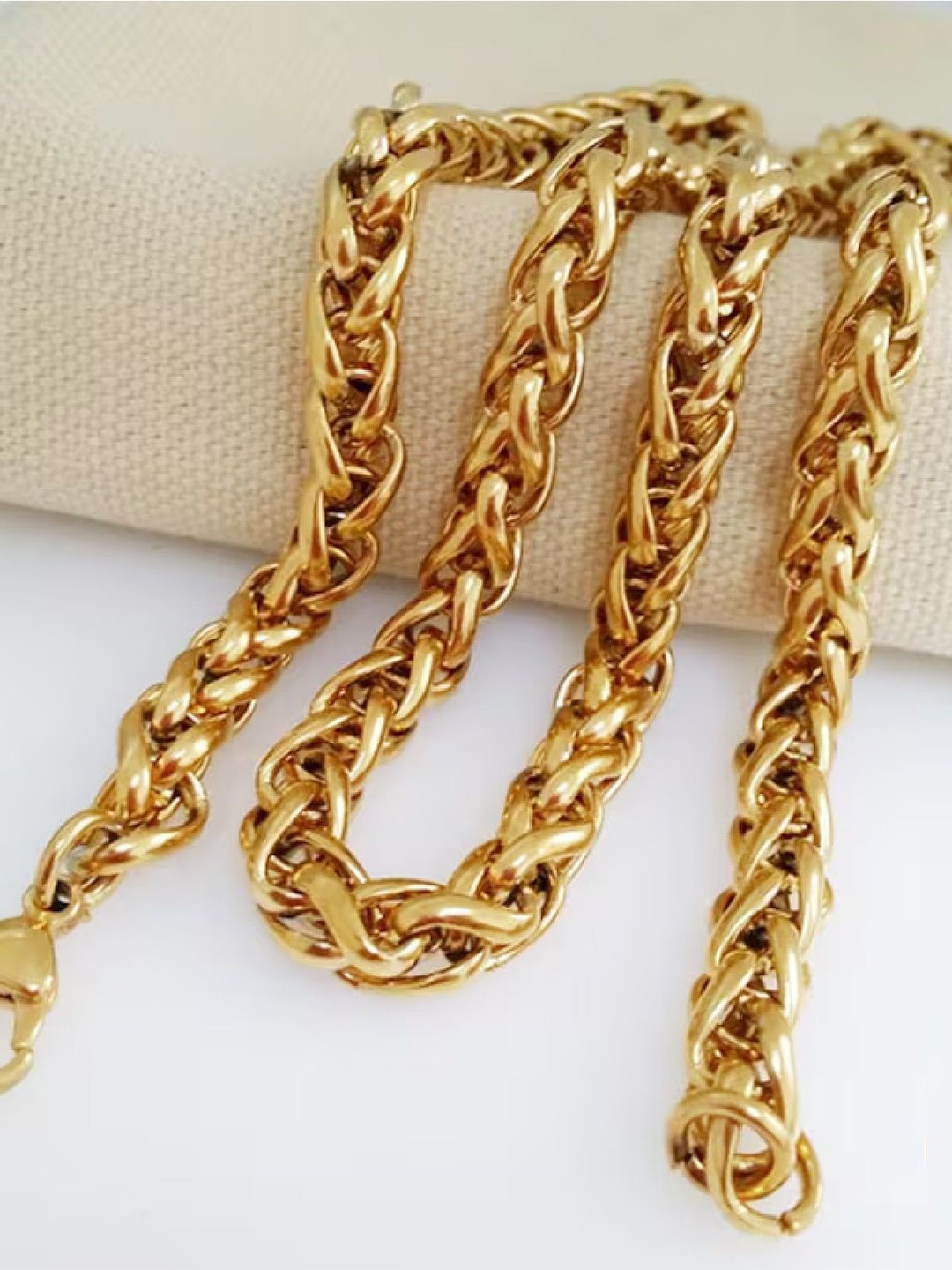 

RUHI COLLECTION Unisex Gold-Plated Stainless Steel Chain