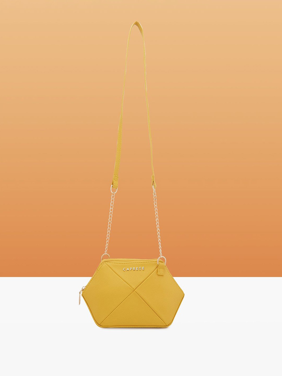 

DressBerry X CAPRESE Textured Structured Sling Bag with Quilted, Yellow
