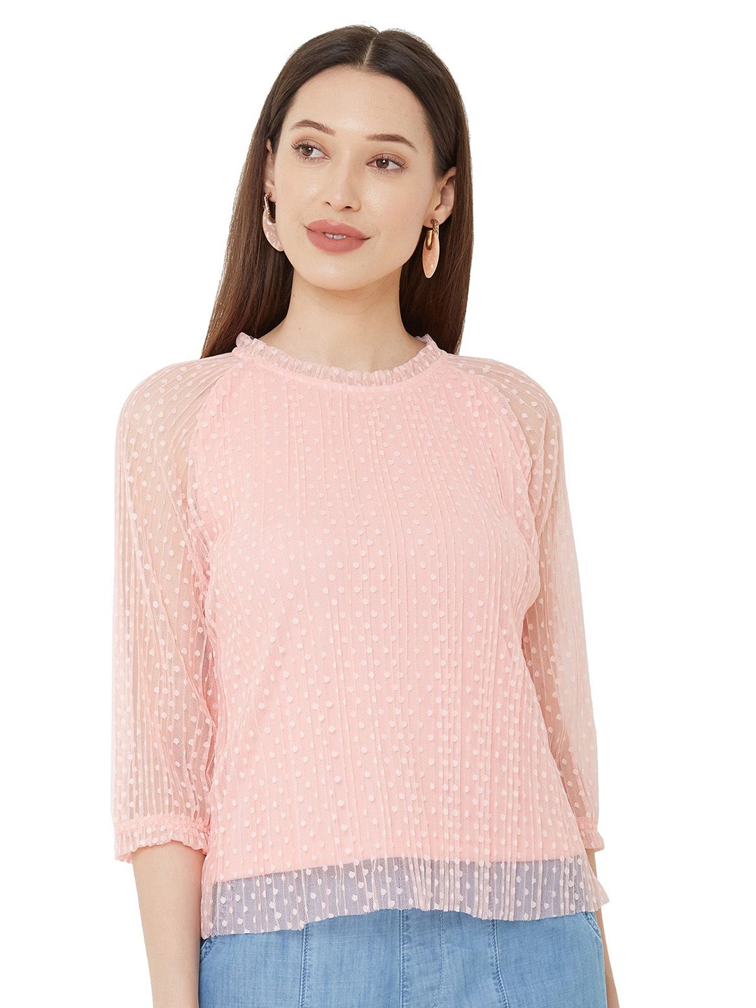 

Kraus Jeans Keyhole Neck Top, Peach