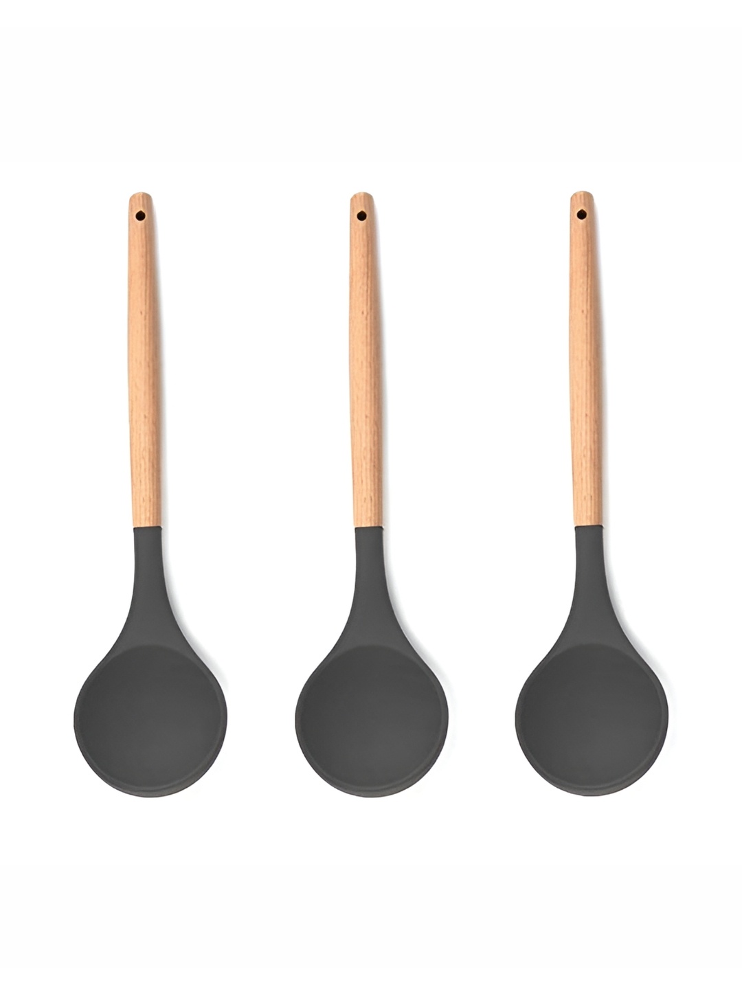 

Baskety Grey 3 Pieces Wooden Handle Serving Spoon