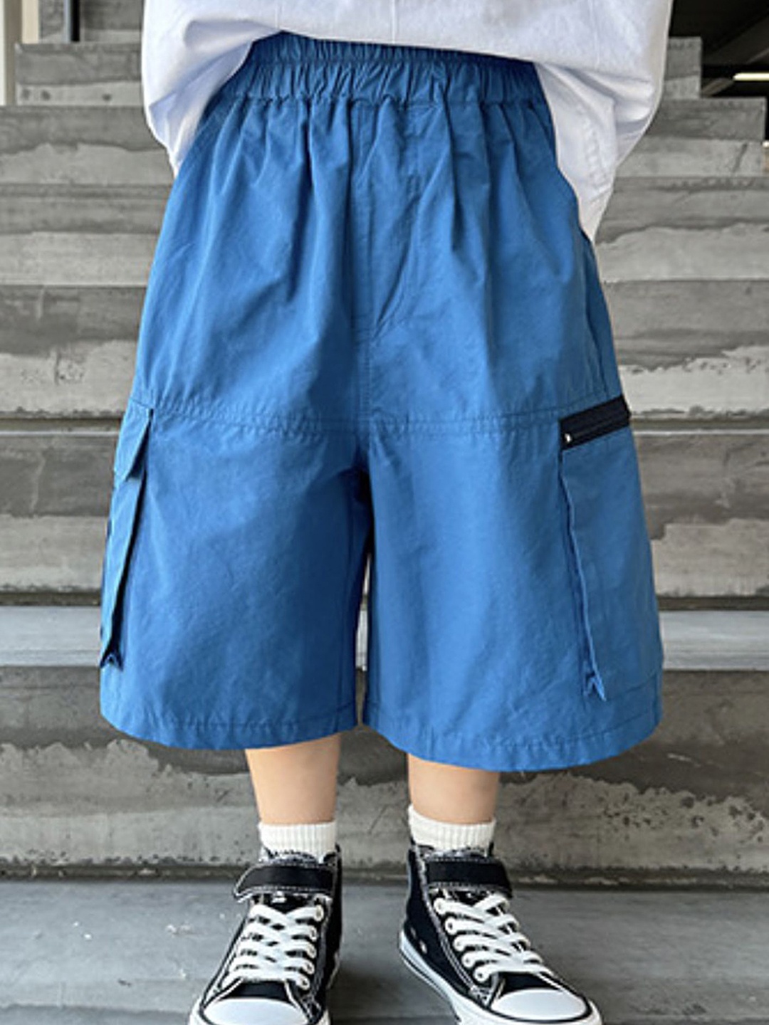 

LULU & SKY Boys Striped Loose Fit Shorts, Blue