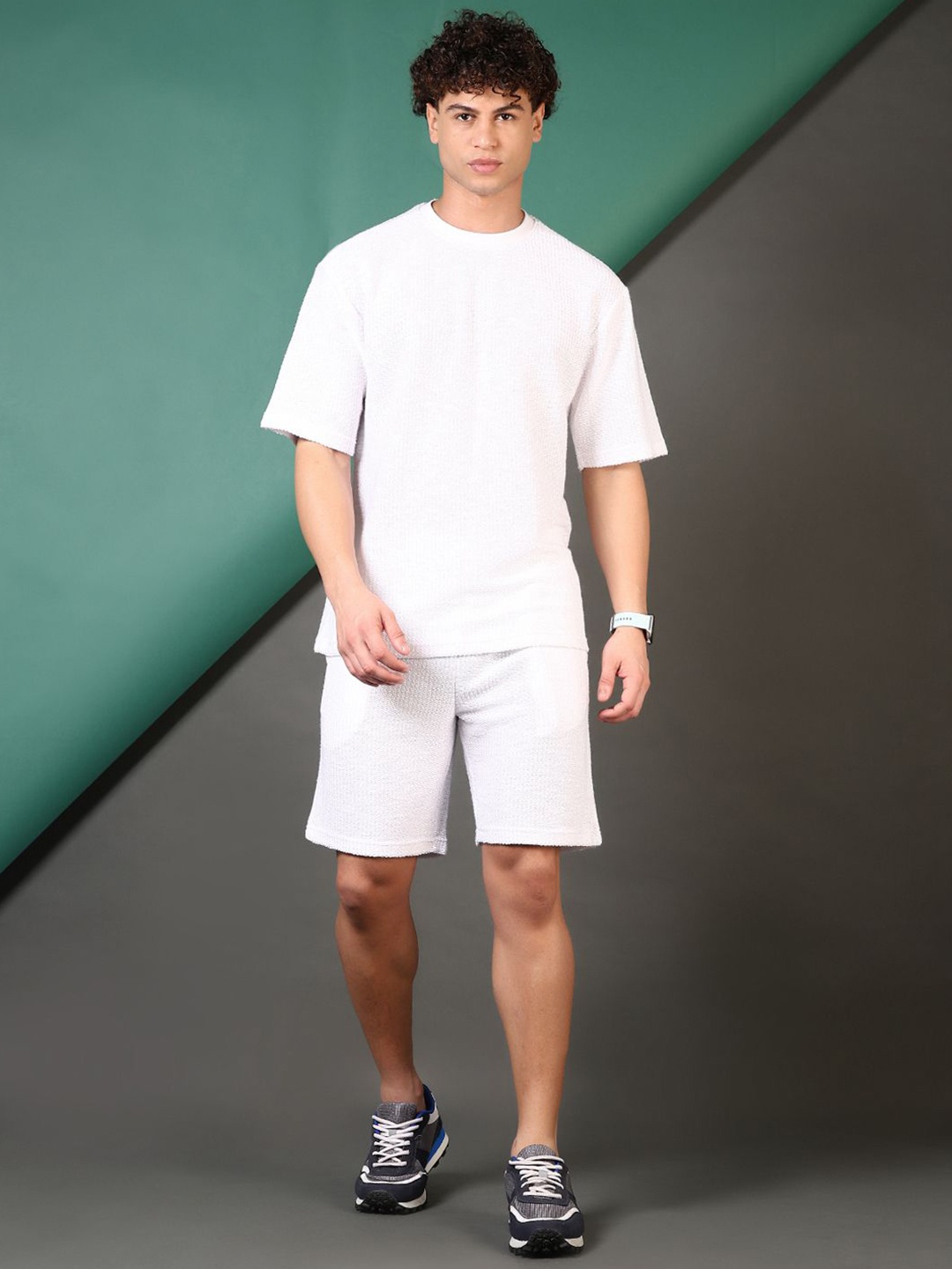 

V-Mart T-Shirt & Shorts Co-Ord Set, White