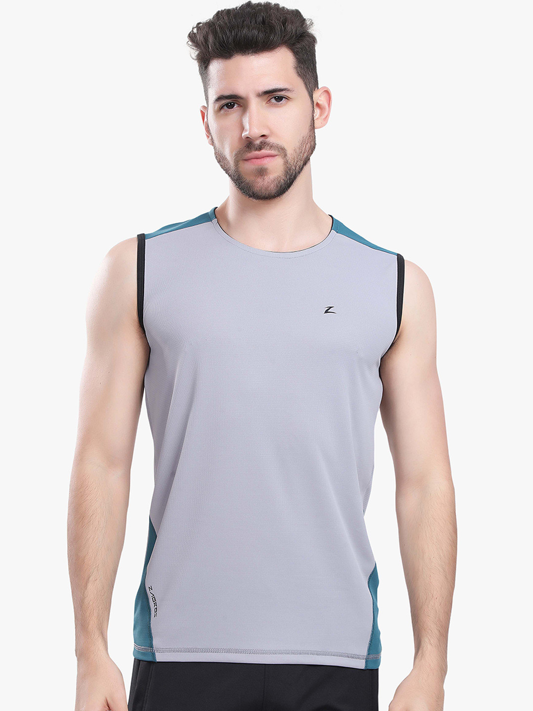 

Z Zagros Round Neck Innerwear Vests77B-LGREY-S, Grey melange