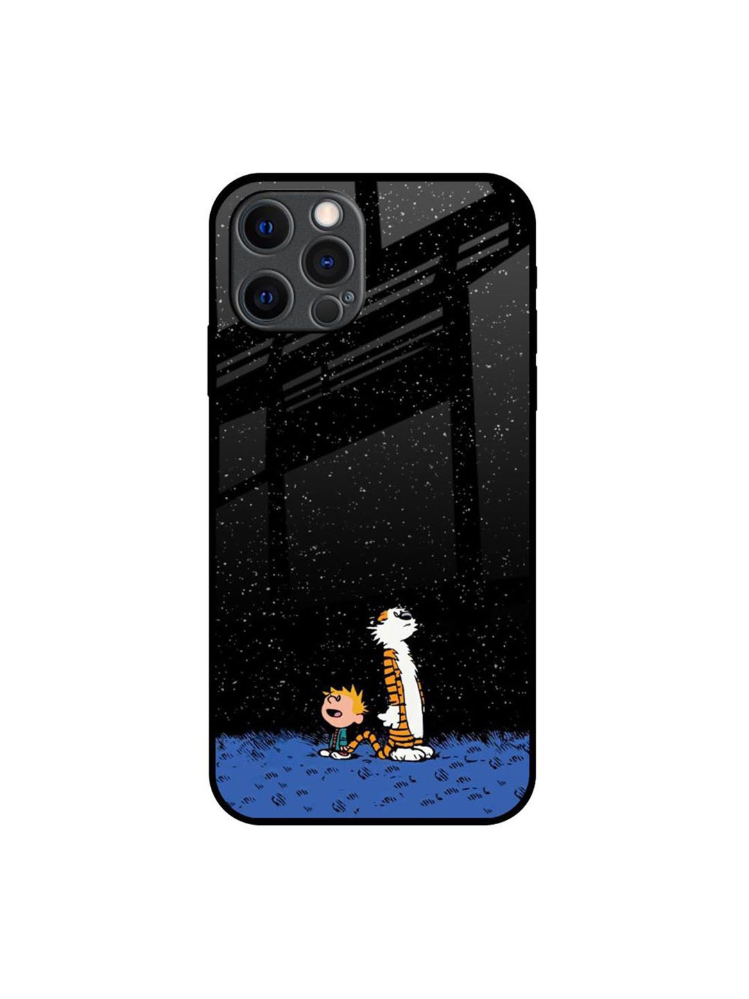 

QRIOH Quirky Printed iPhone 12 Pro Max Back Case Mobile Accessories, Black