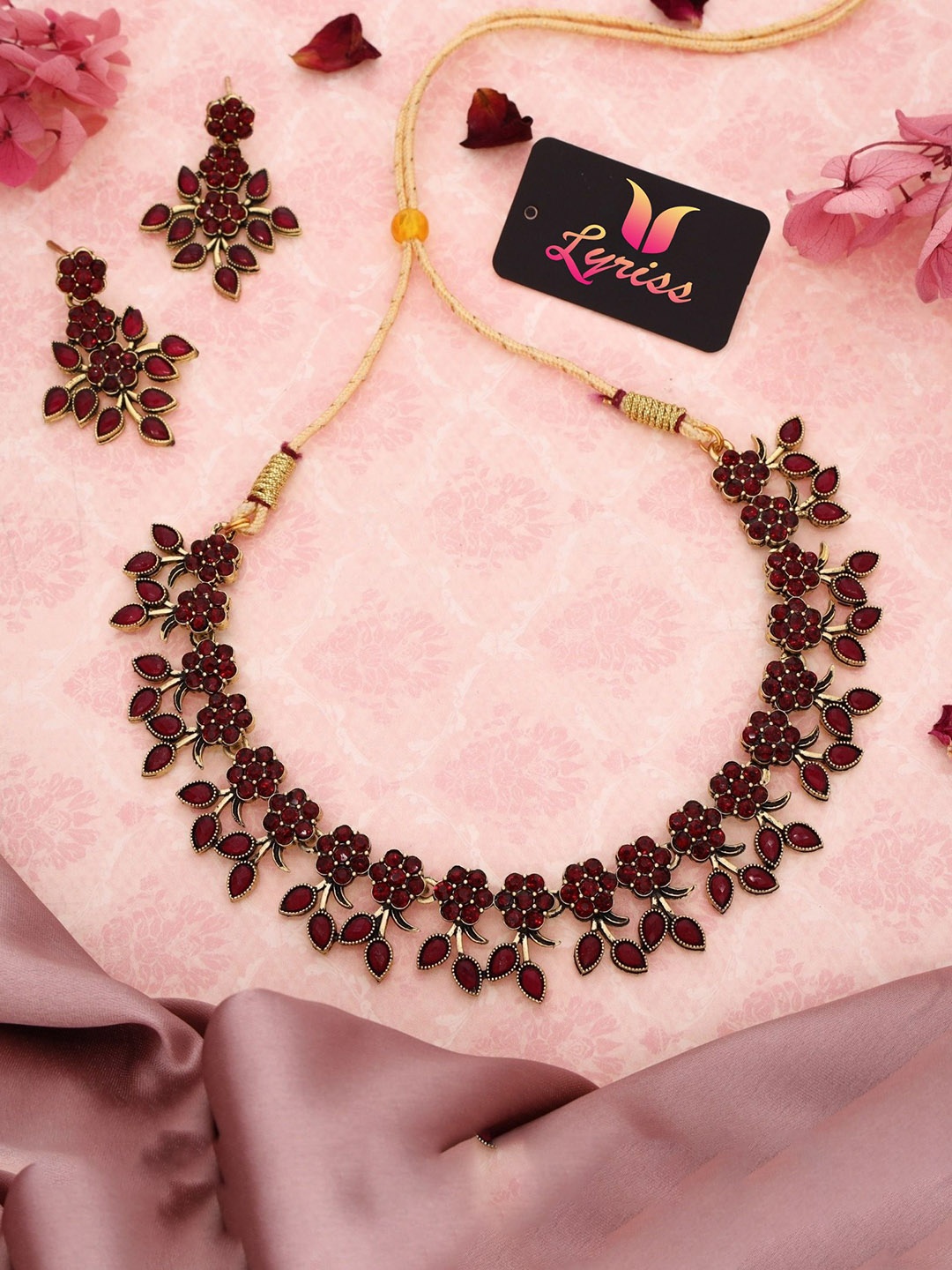 

Anouk Gold-Plated Artificial Stones-Studded Necklace and Earrings