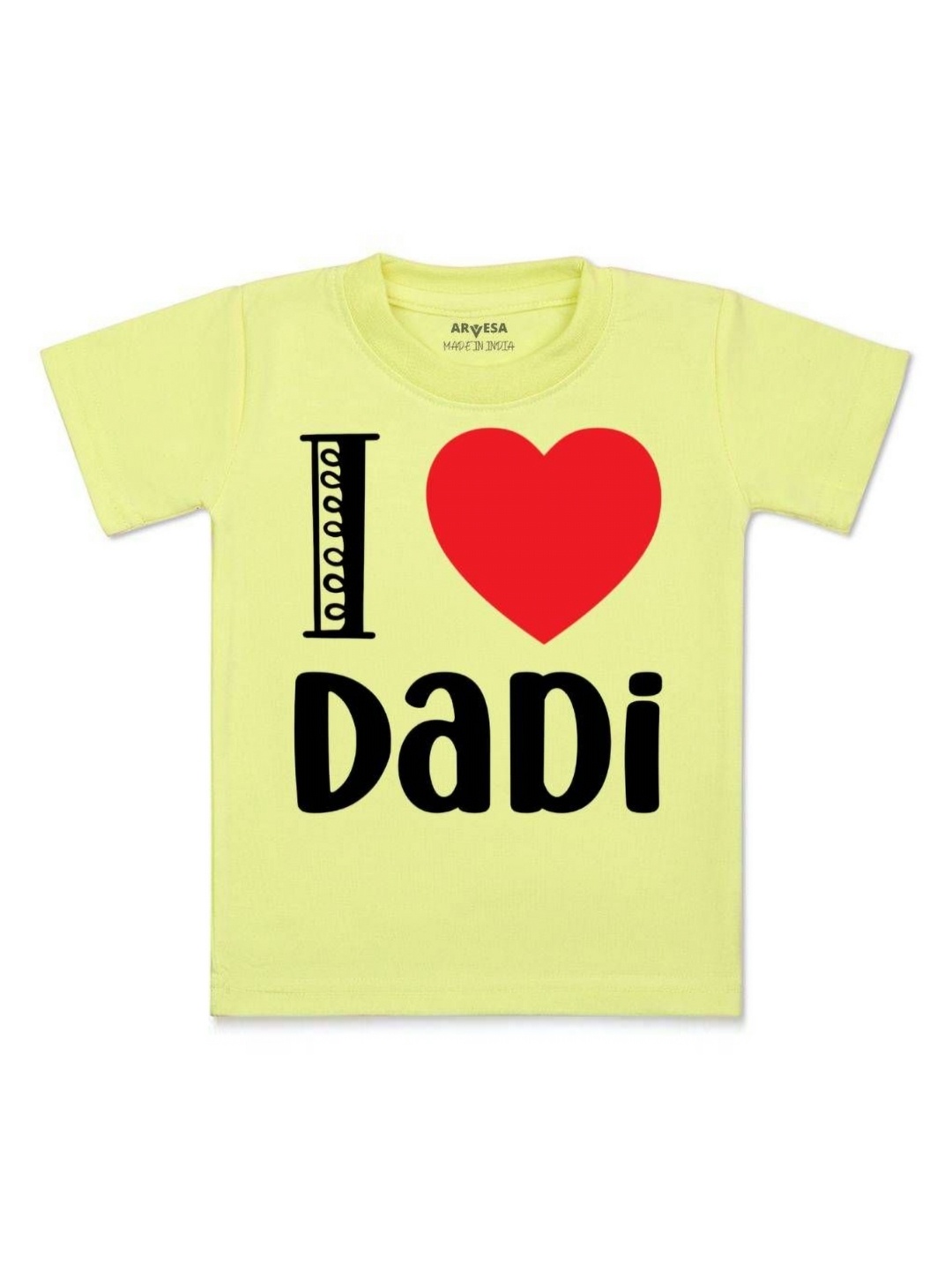 

Arvesa Kids I Love Dadi Printed Tshirt, Yellow