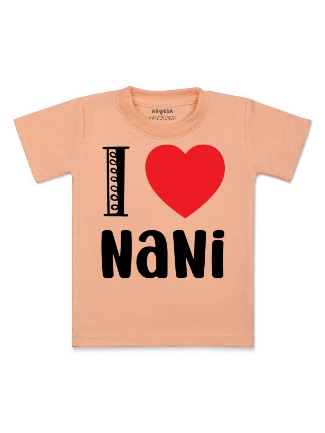 

Arvesa Kids I Love Nani Printed Tshirt, Peach