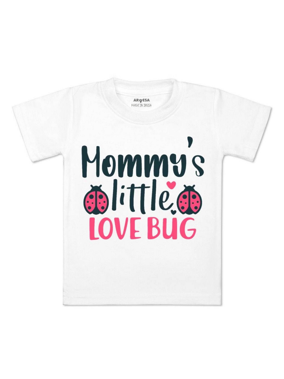 

Arvesa Kids Kids Mommy Little Love Bug Printed Tshirt, White