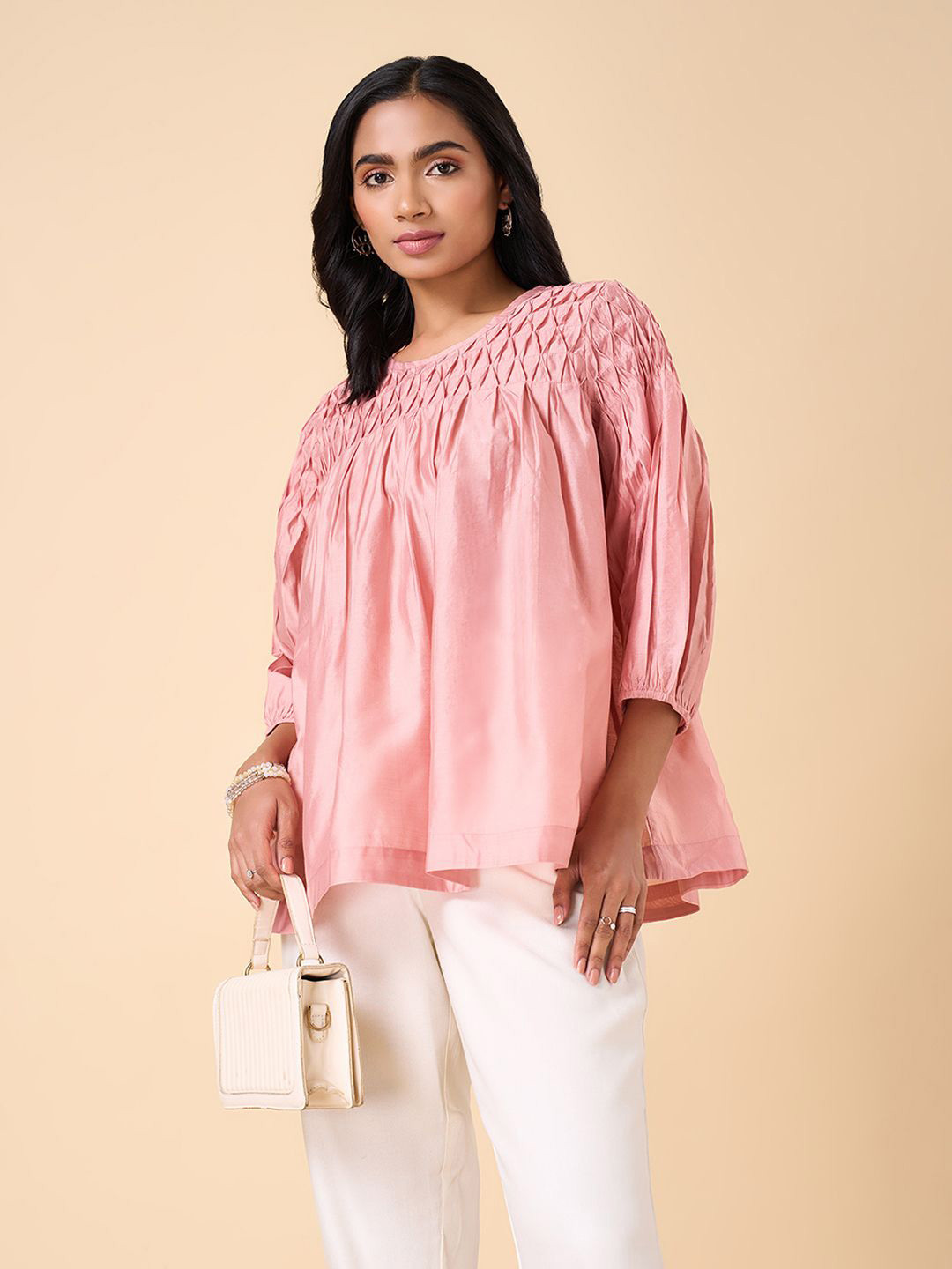 

Marigold Lane Bell Sleeve Top, Pink