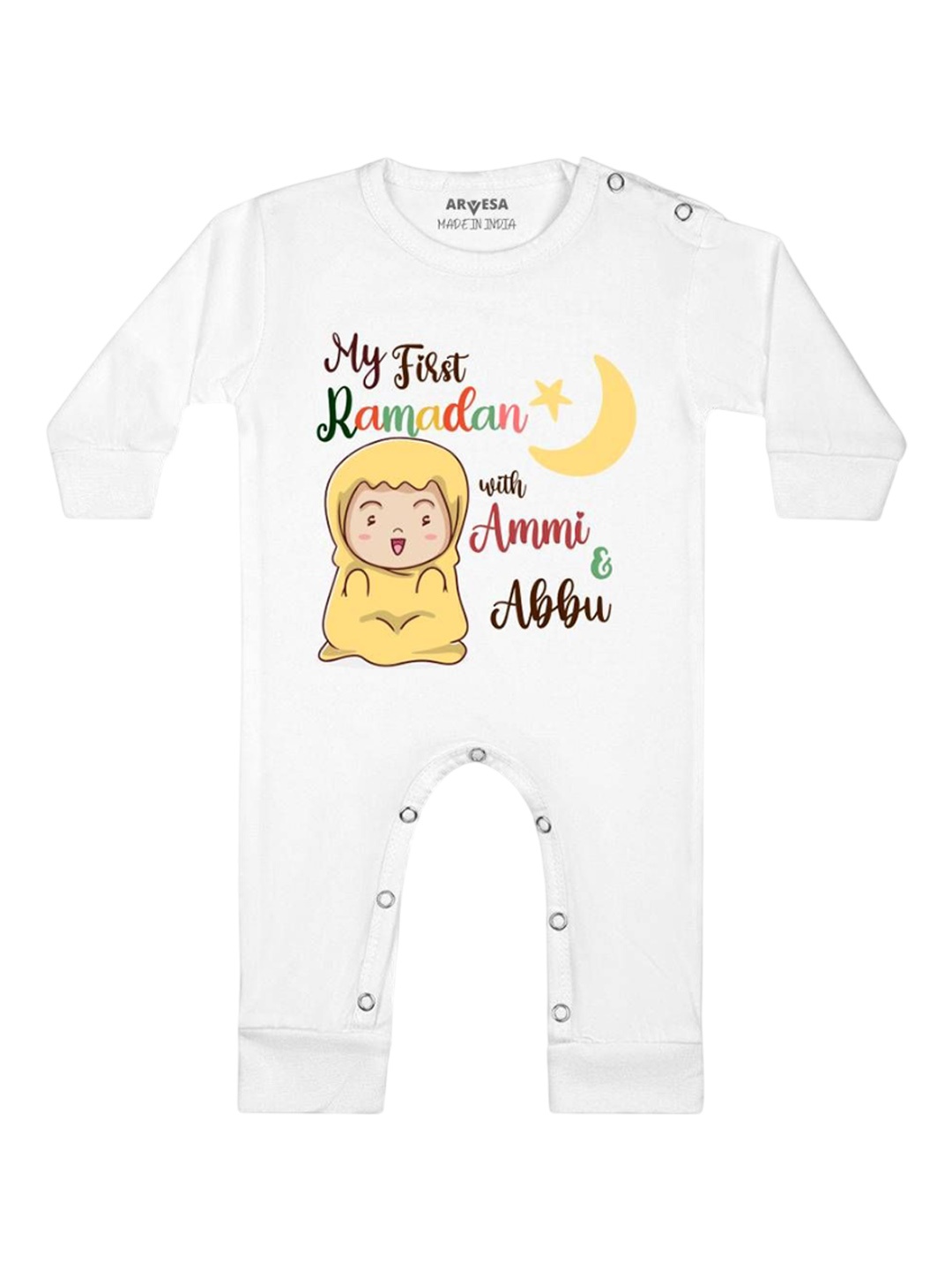 

Arvesa Infants My First Ramadan Printed Bodysuit, White
