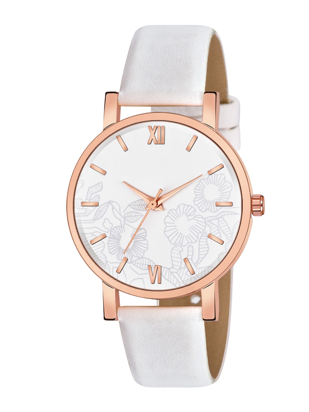 

THE SHOPOHOLIC Women Dial & Leather Straps Analogue Watch R-White