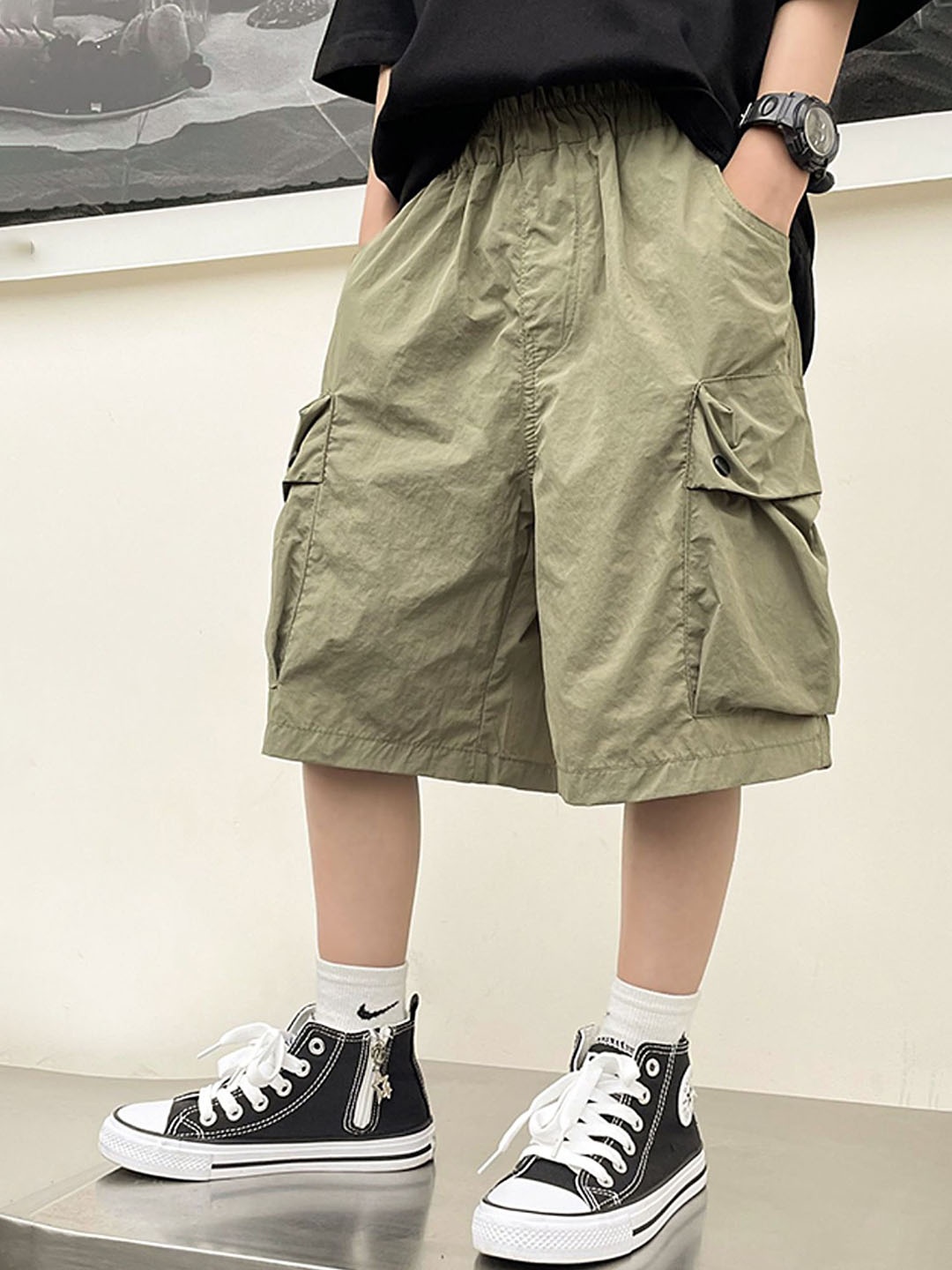 

LULU & SKY Boys Cargo Shorts, Green