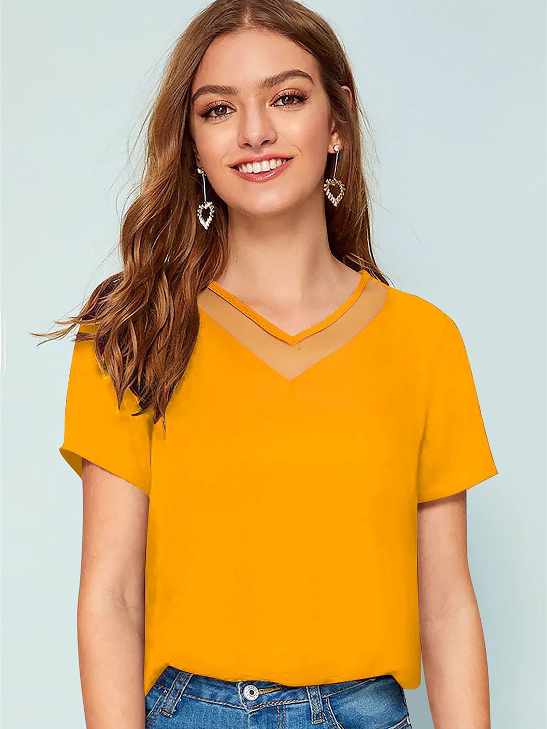 

CORSICA V-Neck Top, Yellow