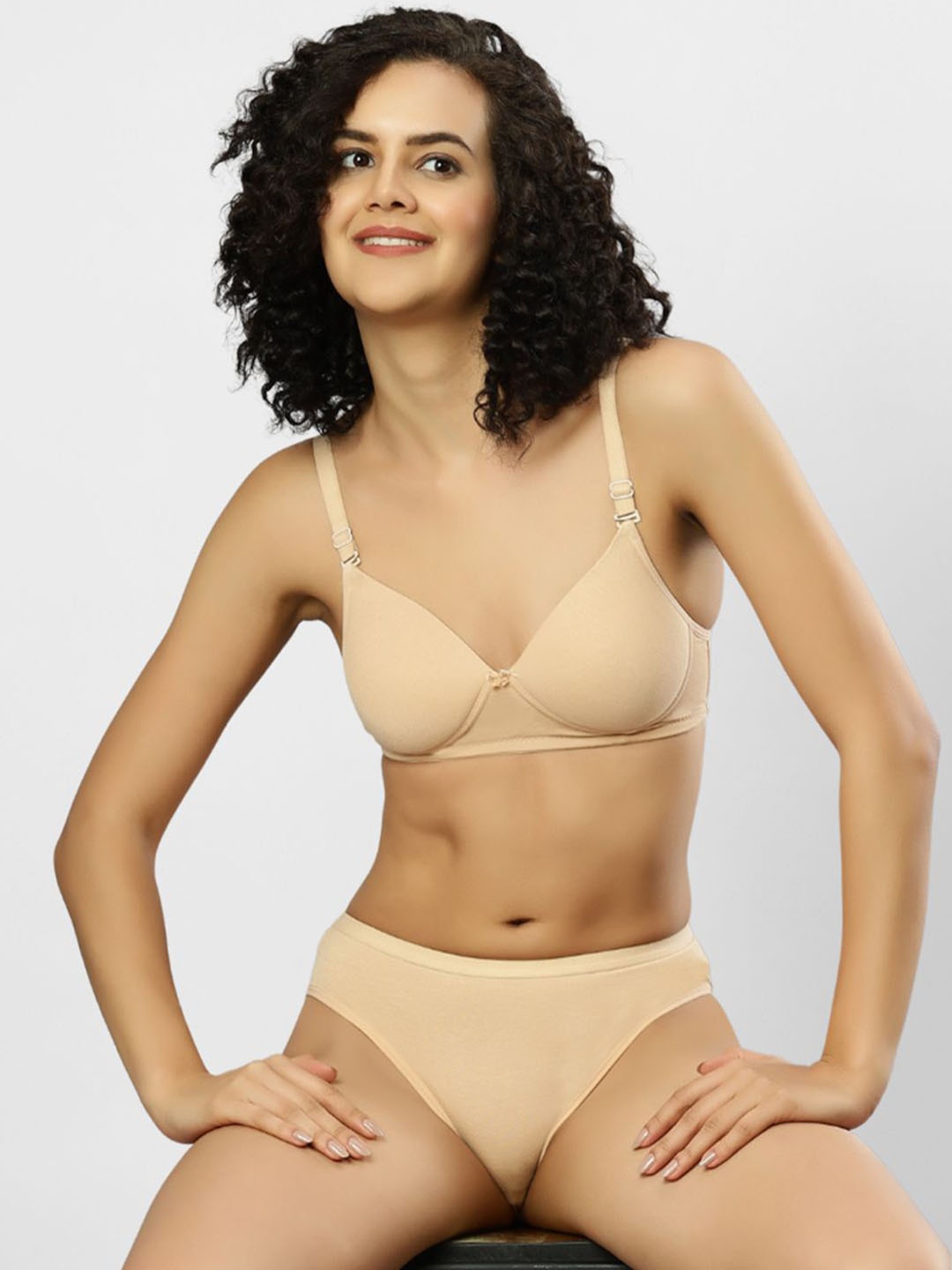 

happybra Lightly Padded Lingerie Set DemiSkin30B, Beige