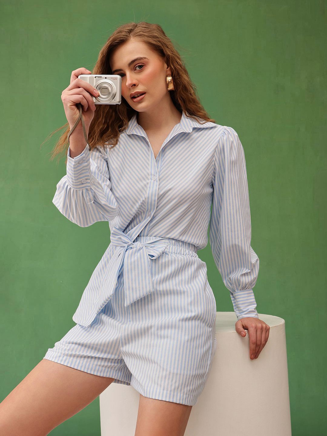 

The Roadster Lifestyle Co Striped Cotton Casual Shirt, Blue