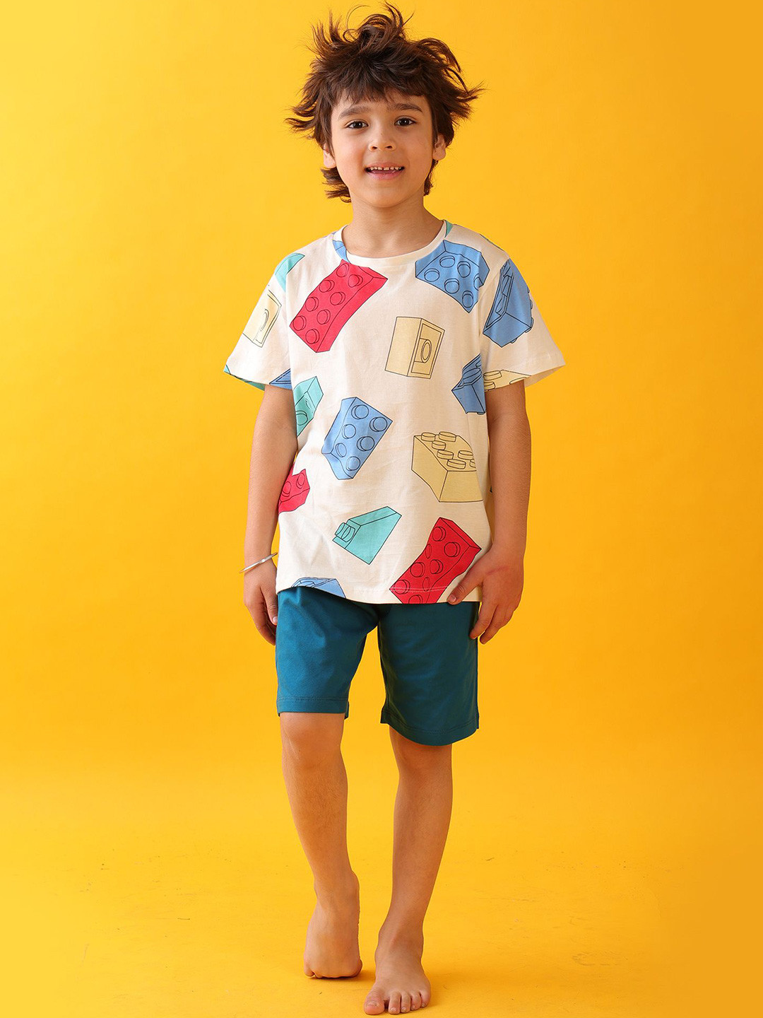 

Anthrilo Boys Printed Night suit, White