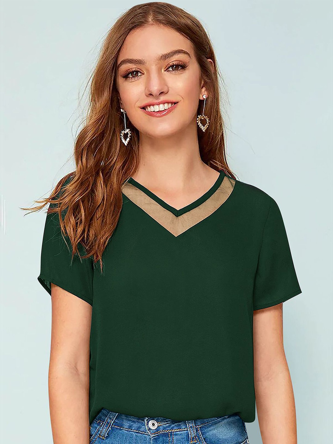 

CORSICA Women V-Neck Top, Green
