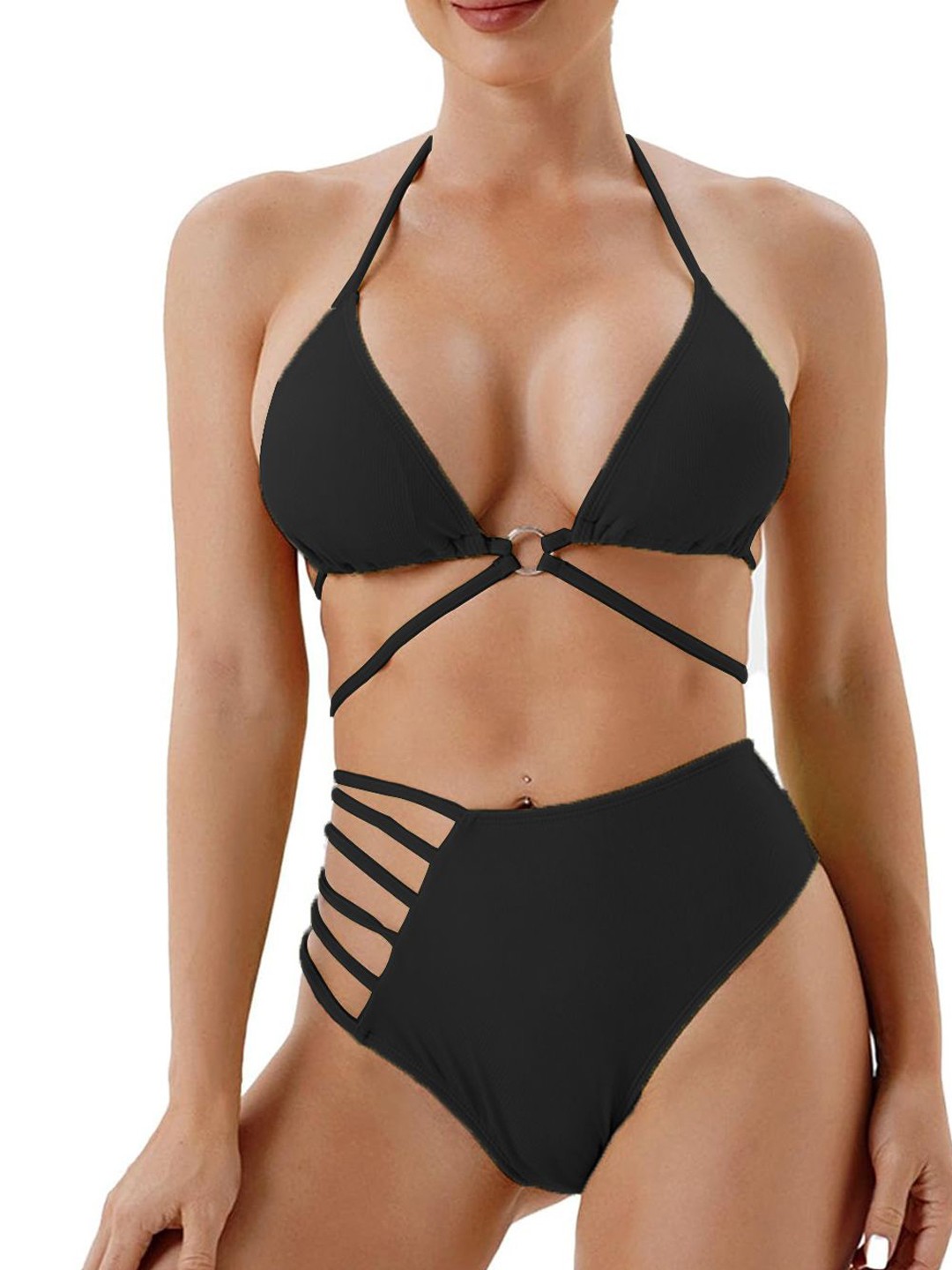 

Krelin Halter Neck Swim Bikini Set, Black