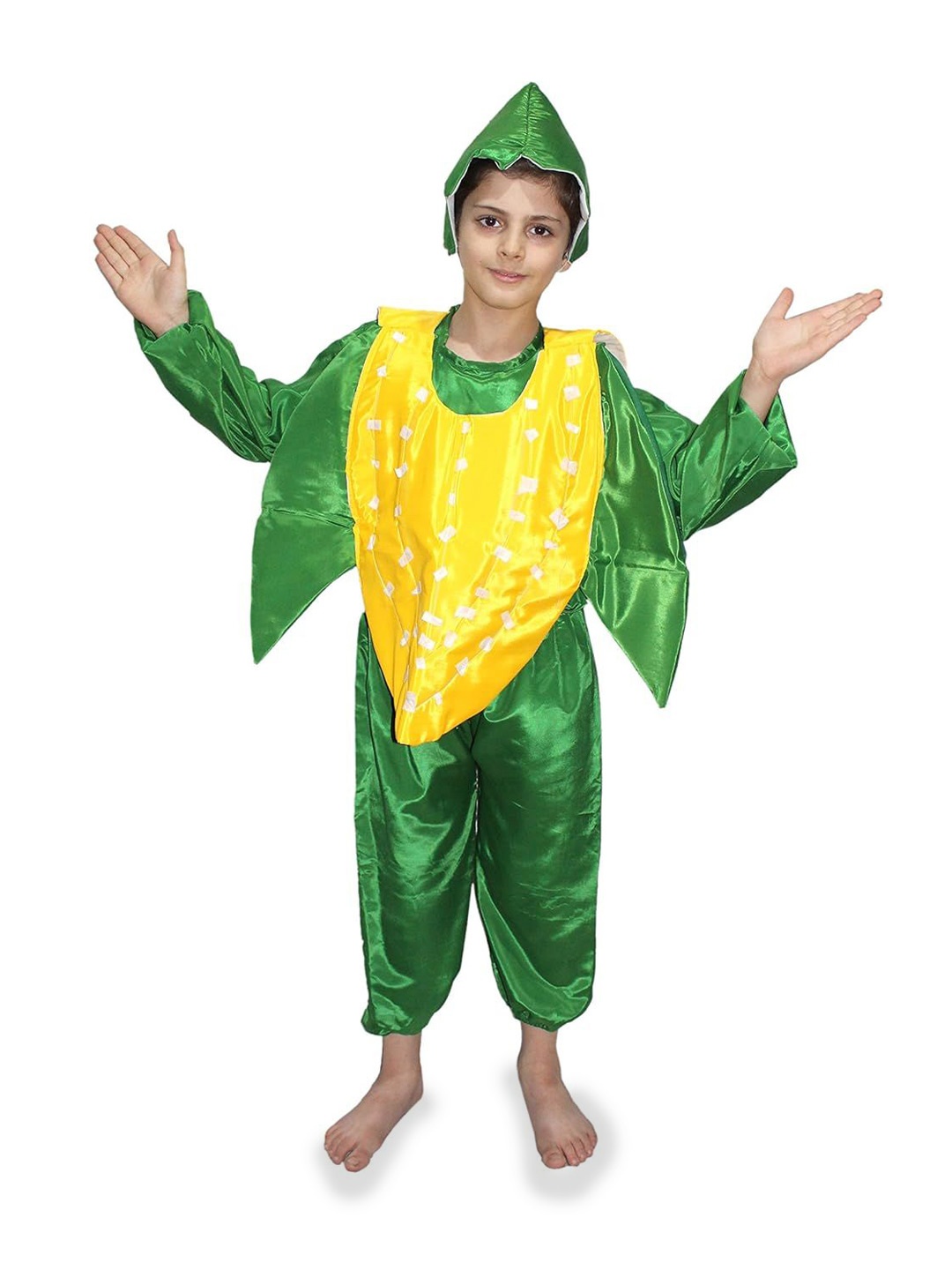 

Kaku Fancy dresses Boys Corn Vegetables Costume Set, Green