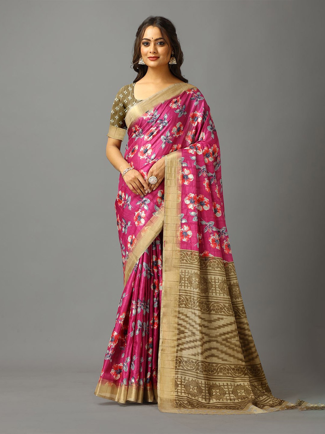 

VIRENDRA TEXTILES Saree, Rose