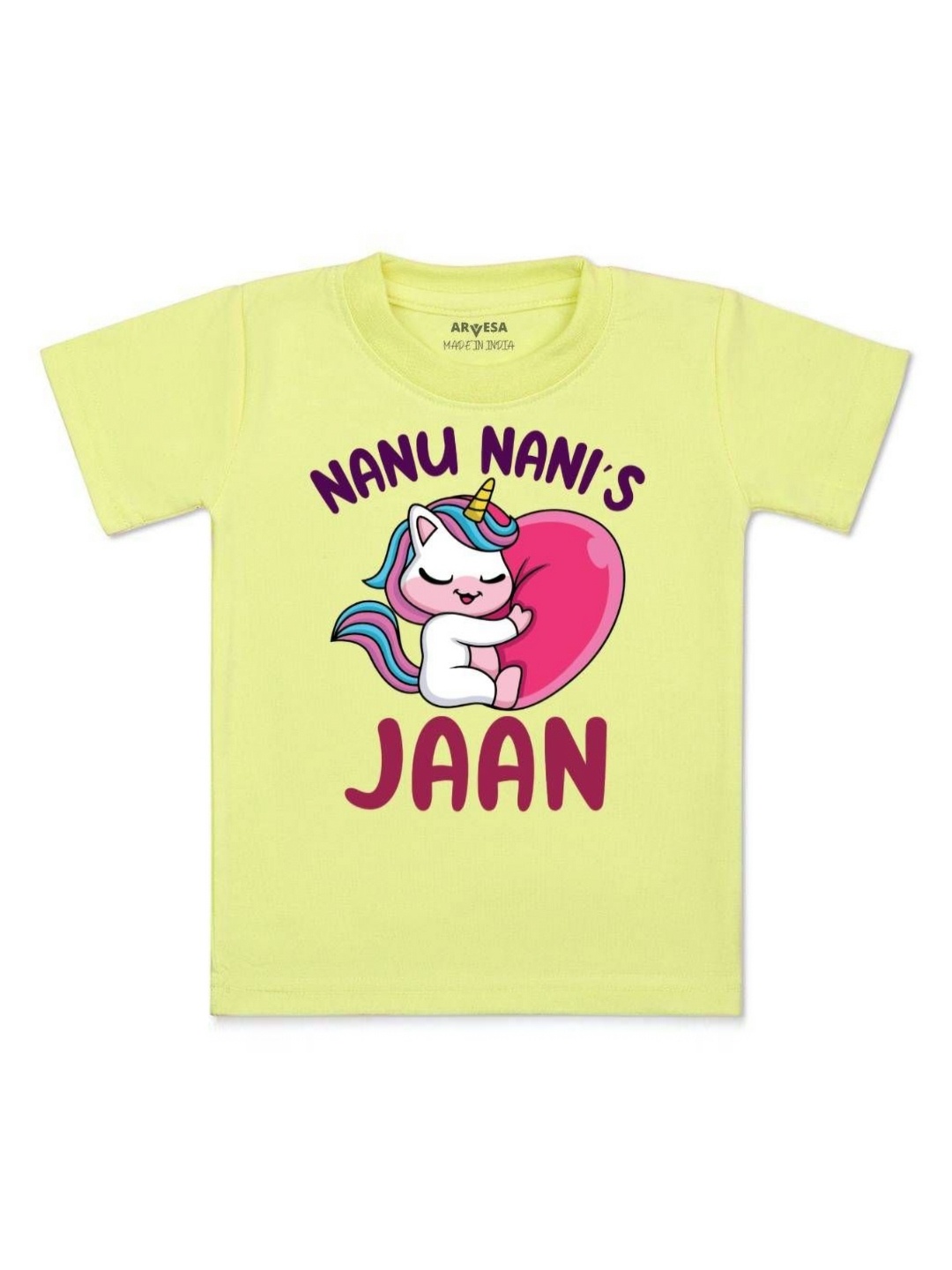 

Arvesa Kids Nana Nani Jaan Printed Tshirt, Yellow