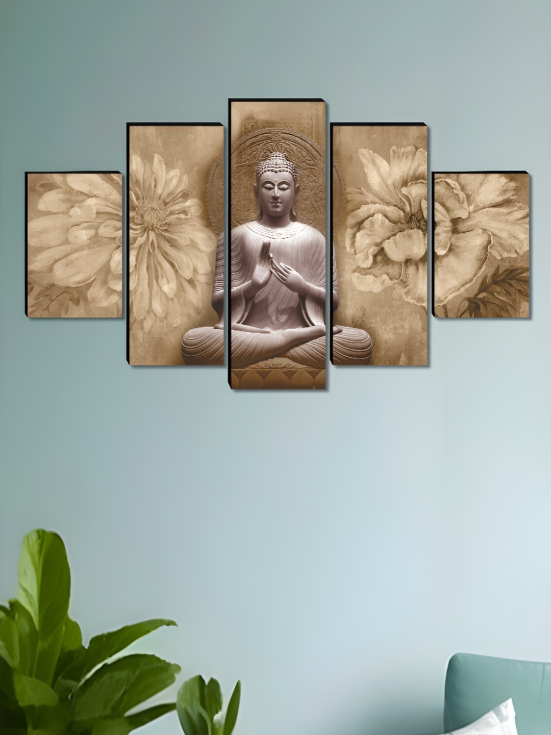 

Aura Brown 5 Piece Wood Religious Wall Paintings