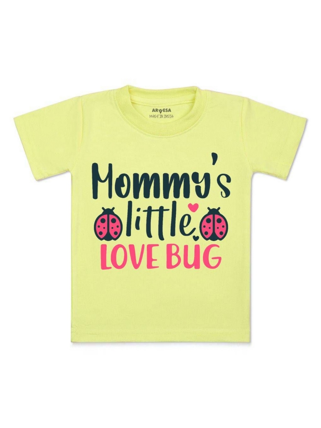 

Arvesa Kids Kids Mommy Little Love Bug Printed Tshirt, Yellow