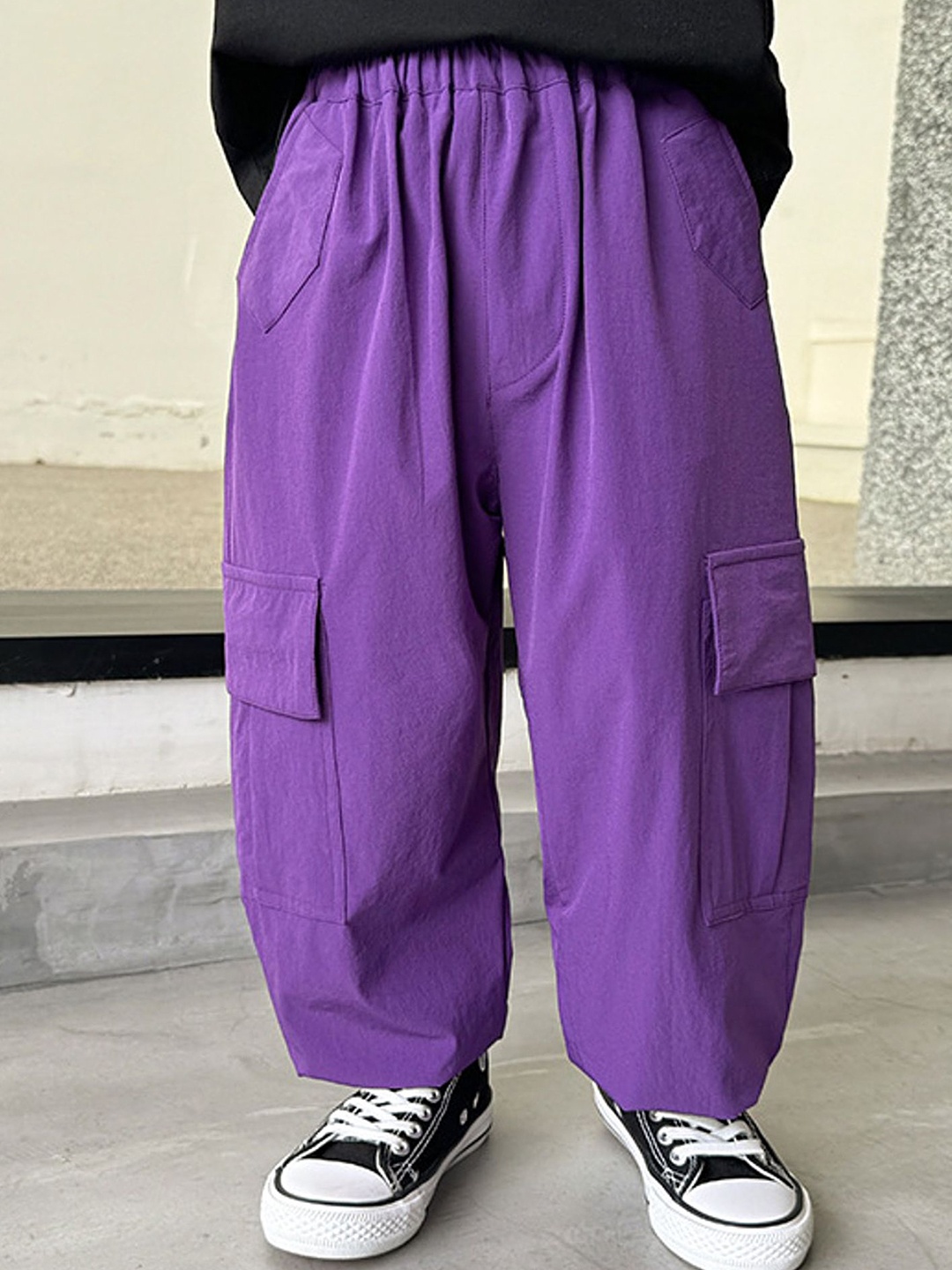

LULU & SKY Boys Loose Fit Jodhpuris Trousers, Purple