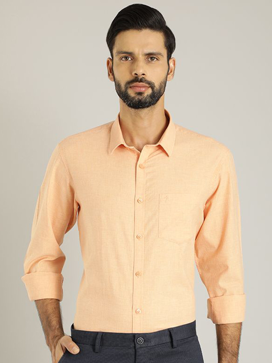 

Indian Terrain Men Slim Fit Opaque Casual Shirt, Yellow