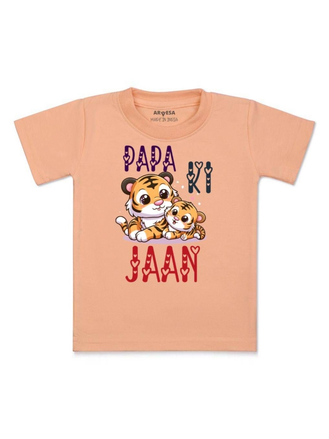 

Arvesa Kids Papa Ki Jaan Printed Tshirt, Peach
