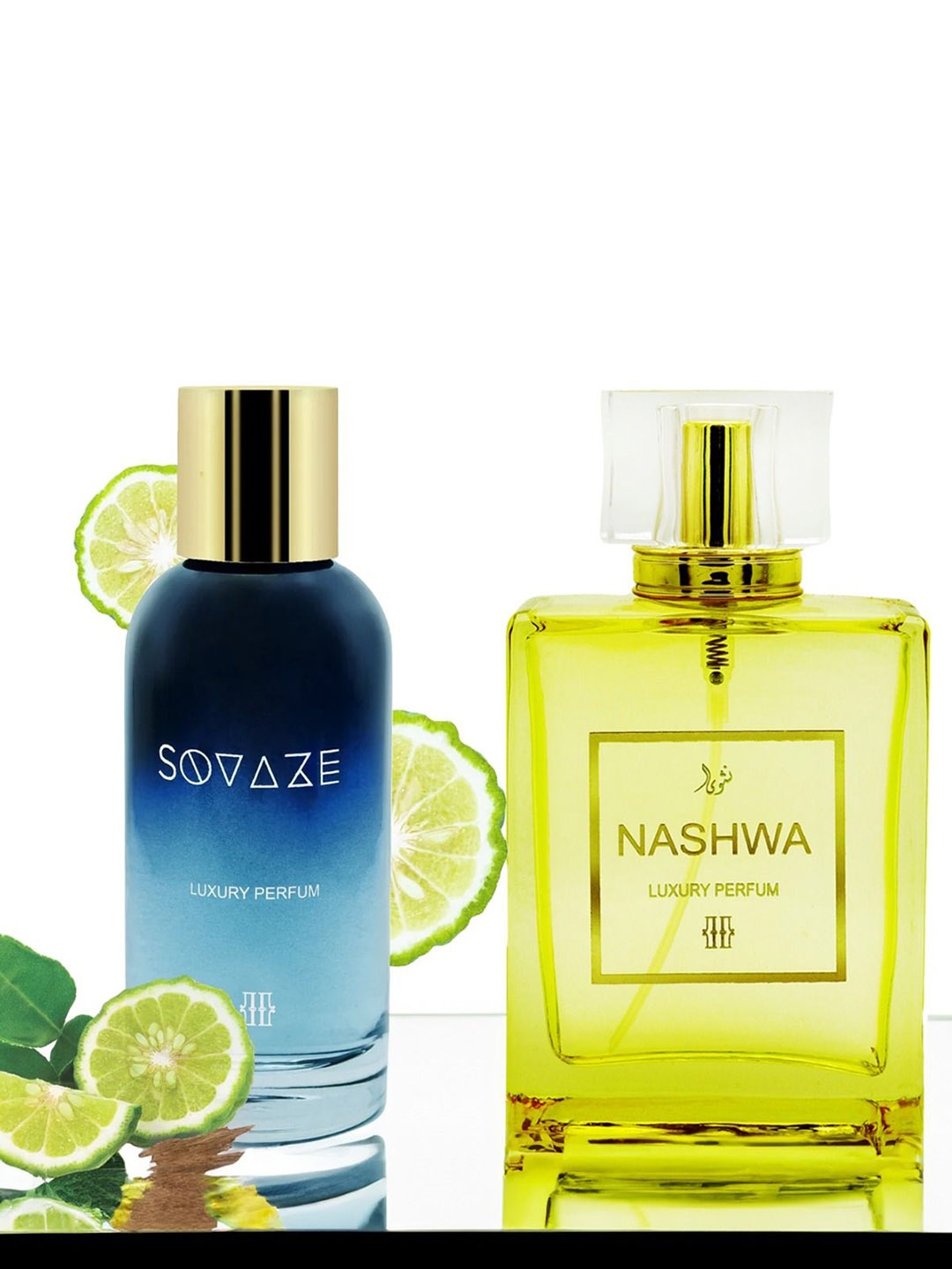 

OLGA PERFUMES Set Of 2 Sovaze & Nashwa Long Lasting Perfume - 100 ml Each, Blue