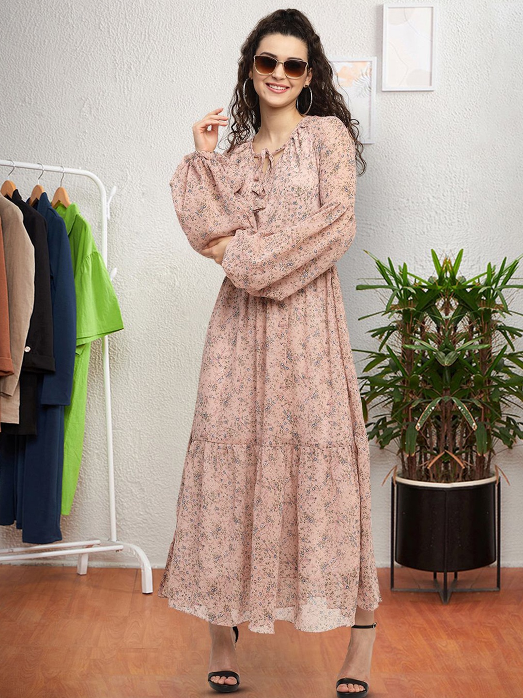 

Moda Rapido Floral Print Applique Fit & Flare Dress, Multi