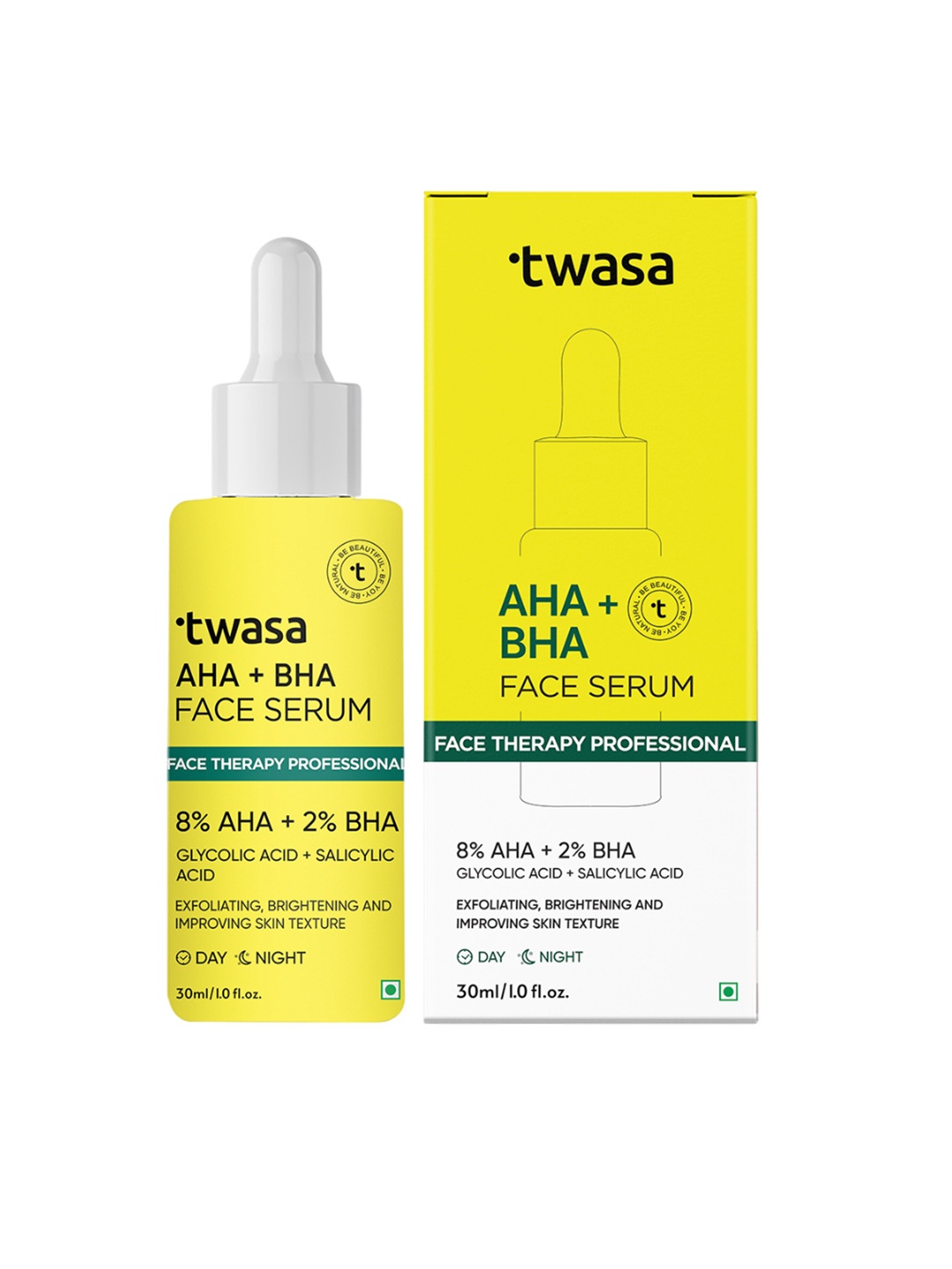 

Twasa AHA BHA Face Serum- 30 ml, Yellow