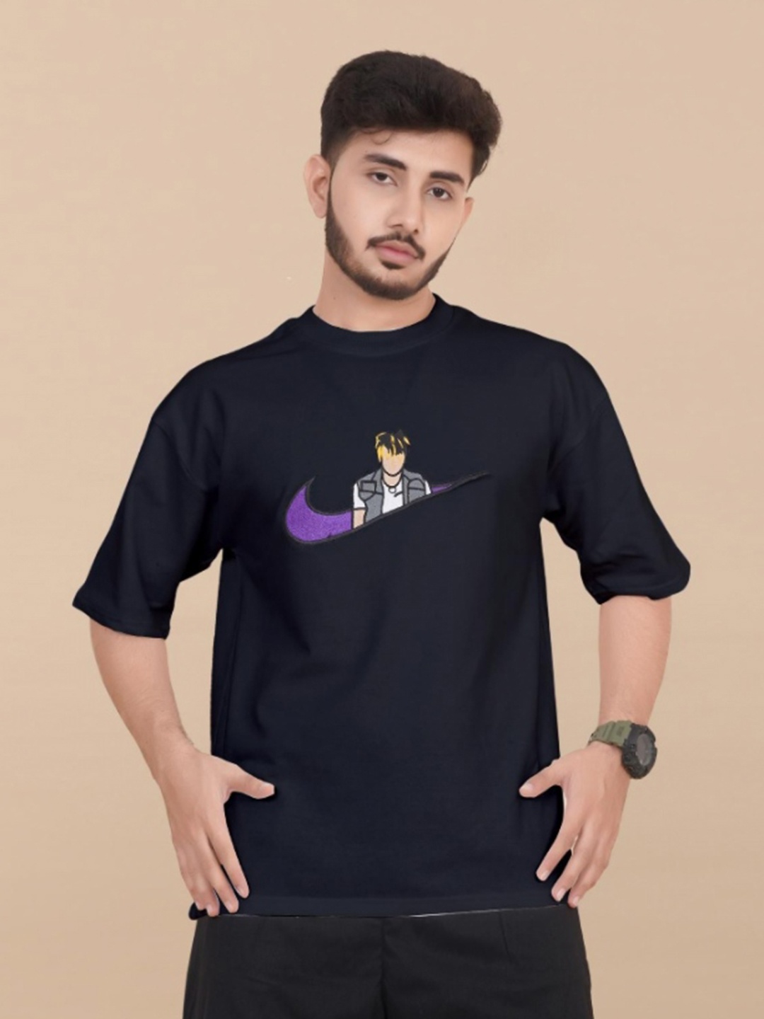 

Moda Rapido Men Printed Pockets T-shirt, Black