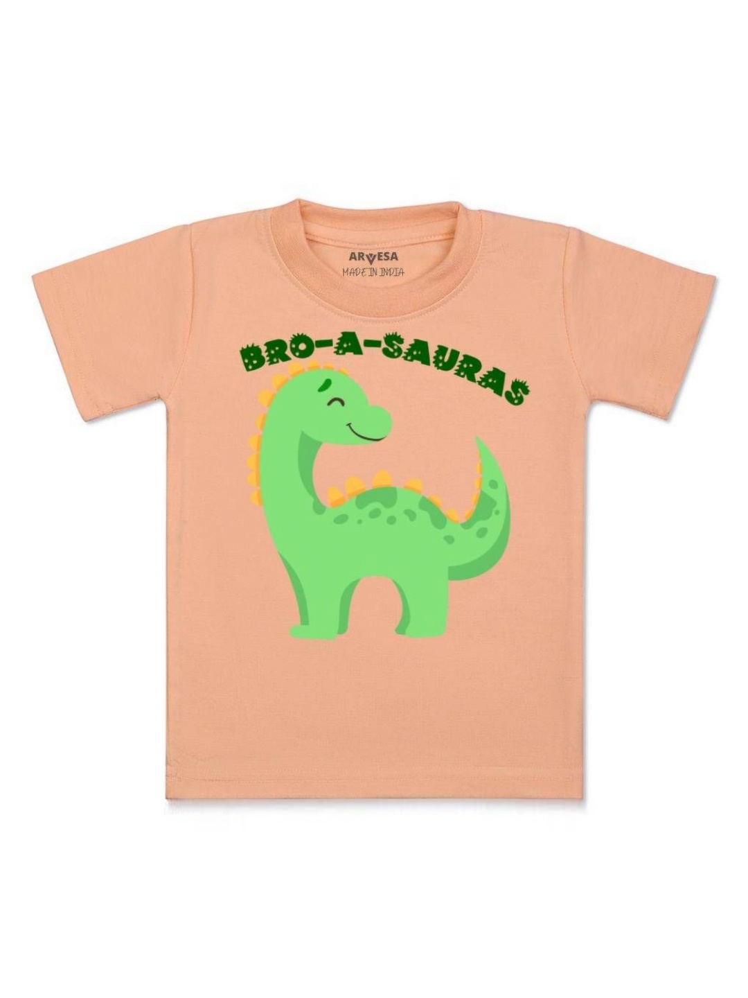 

Arvesa Kids Bro A Sauras Printed Tshirt, Peach