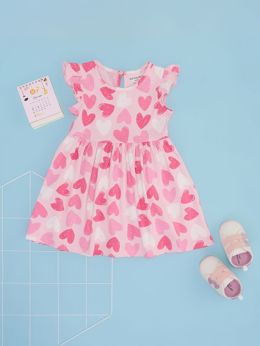 

Pantaloons Baby Print Fit & Flare Dress, Pink
