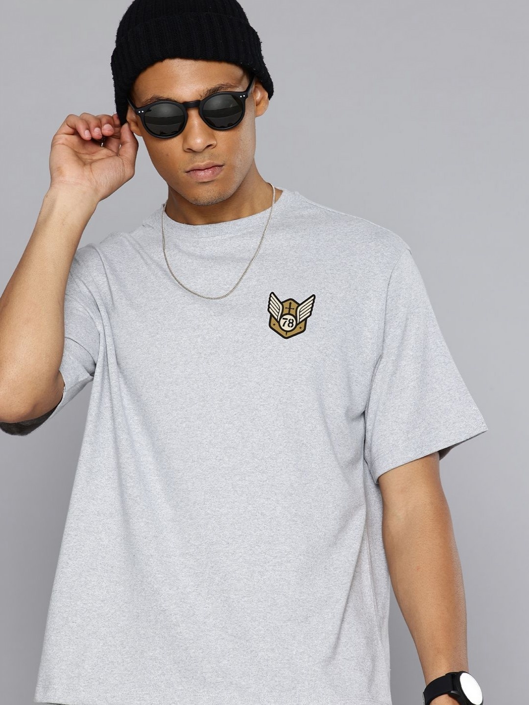 

R.Code by The Roadster Lifestyle Co. Men Solid Cotton Relaxed Fit T-shirt, White