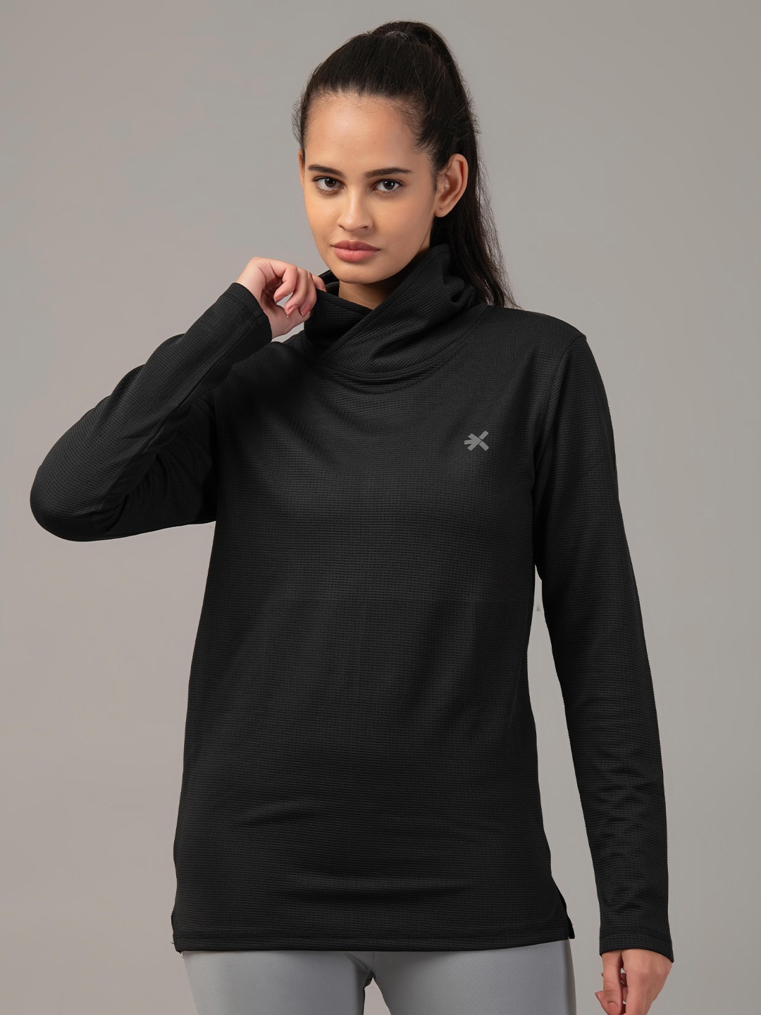 

HRX by Hrithik Roshan Women Rapid-Dry High Neck Sweatshirt, Black