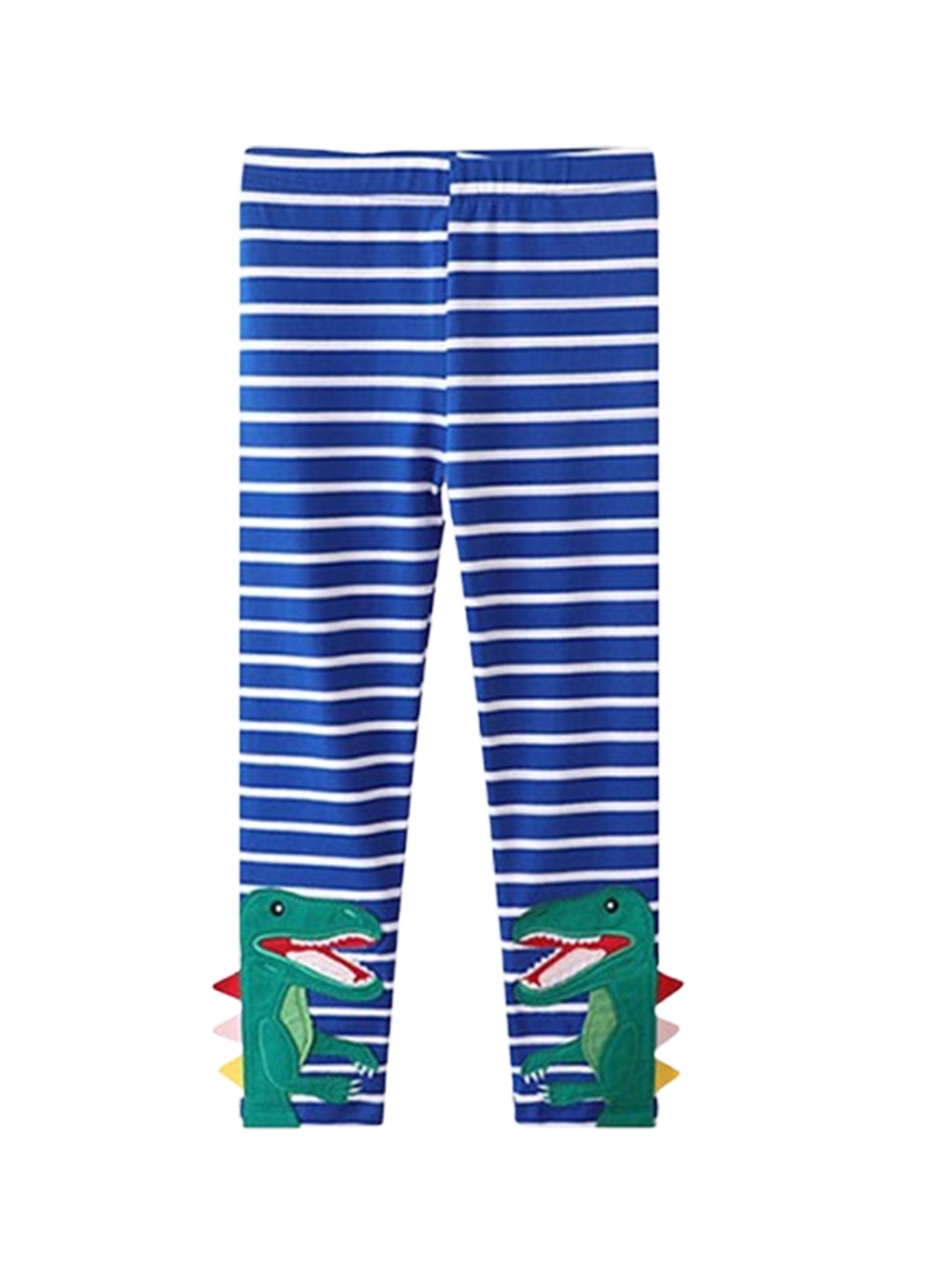 

LULU & SKY Girls Striped Applique Ankle Length Leggings, Blue