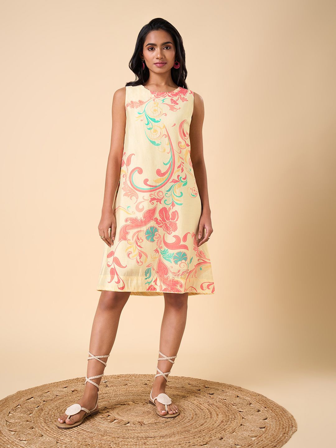 

Marigold Lane Floral Print Fit & Flare Dress, Green