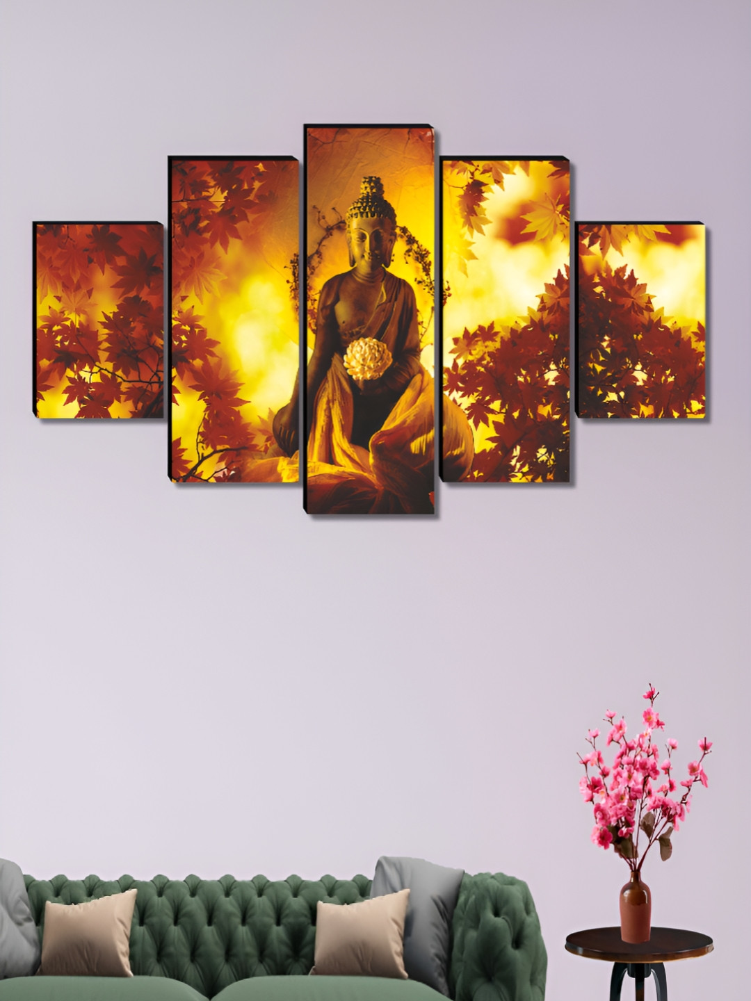 

Aura Beige & Yellow 5 Piece Wood Religious Wall Paintings