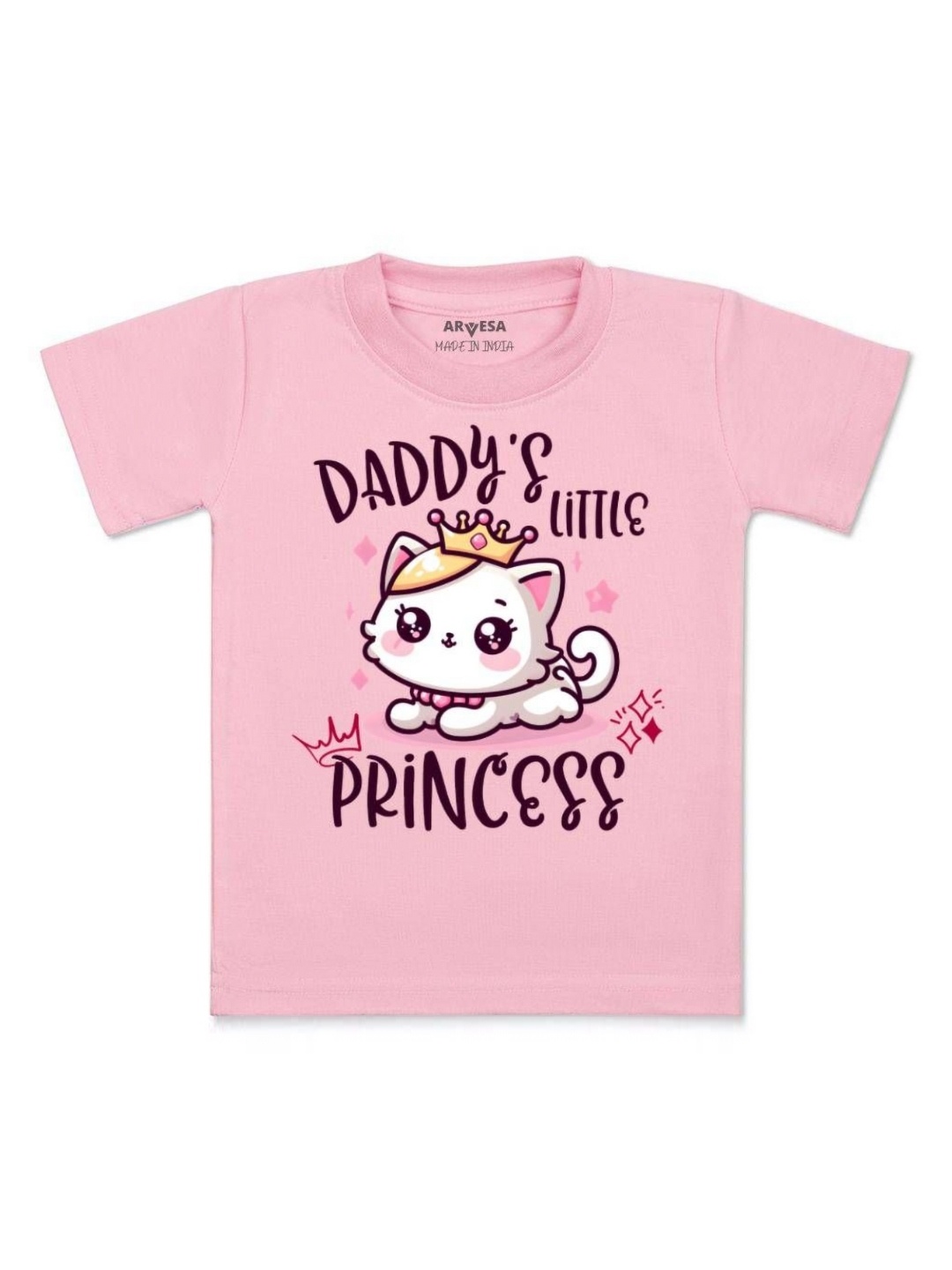 

Arvesa Kids Daddy Little Princess Printed Tshirt, Pink