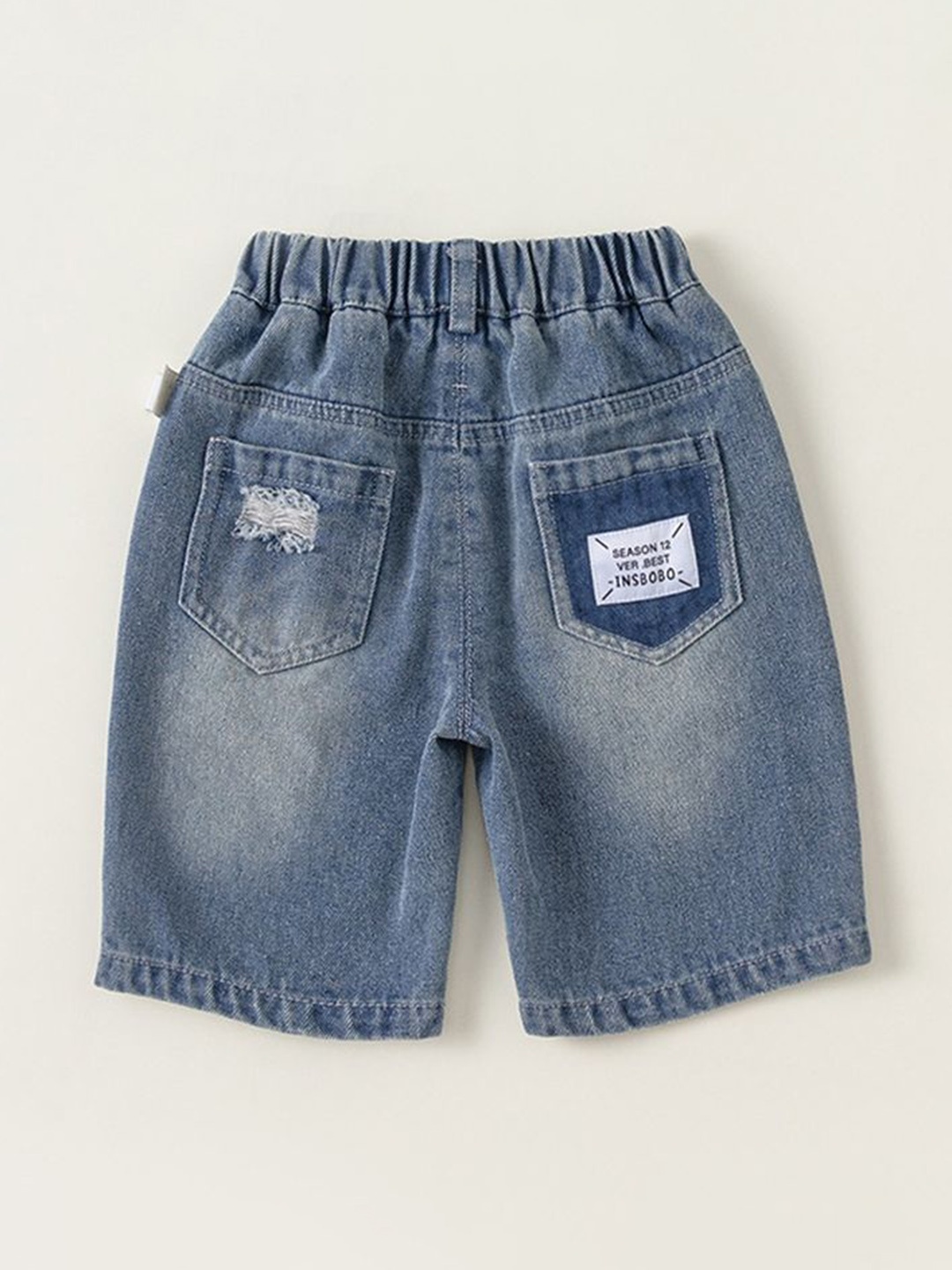 

LULU & SKY Unisex Kids High-Rise Denim Shorts, Navy blue