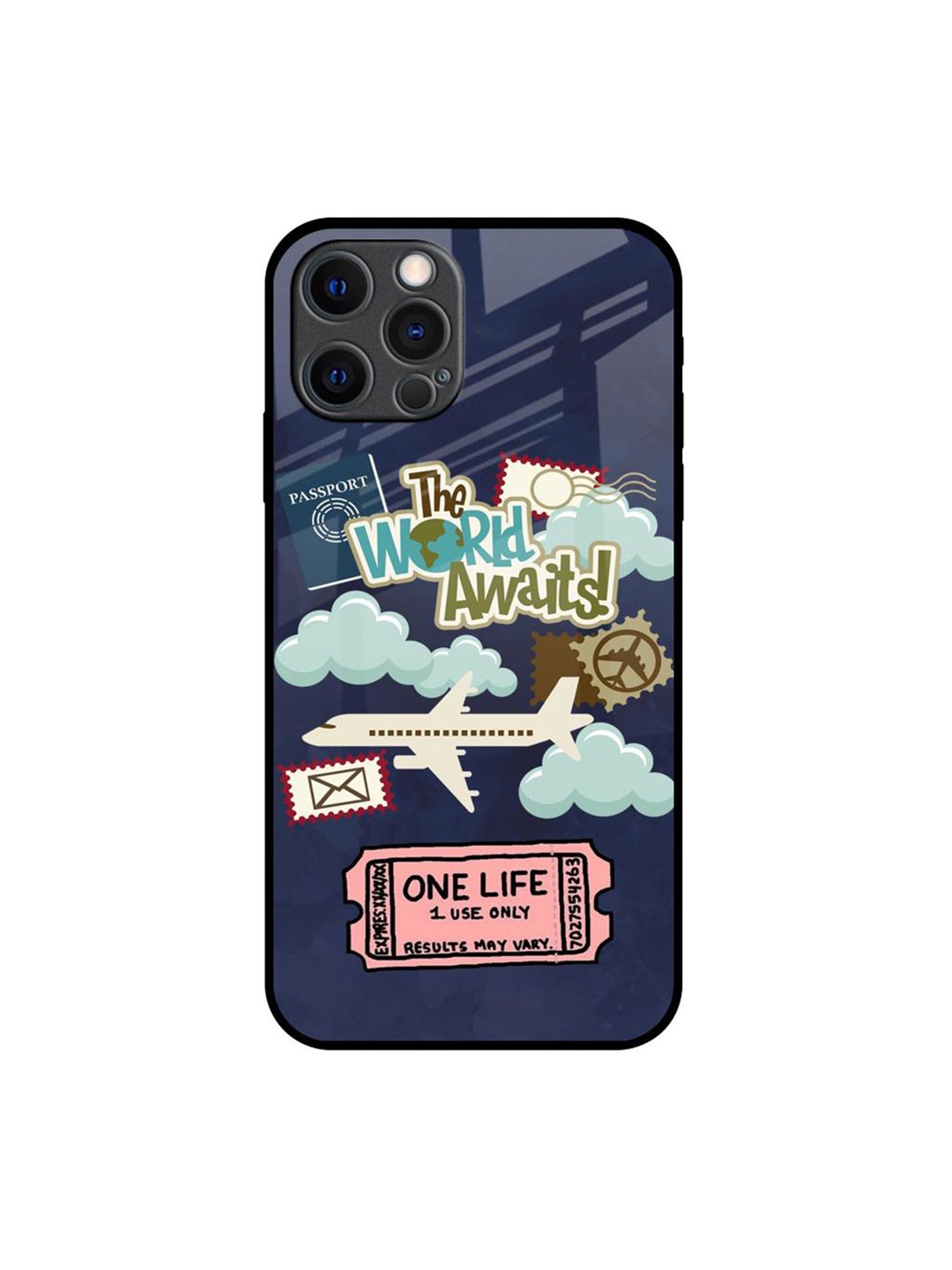 

QRIOH Floral Printed iPhone 12 Pro Max Back Case Mobile Accessories, Navy blue